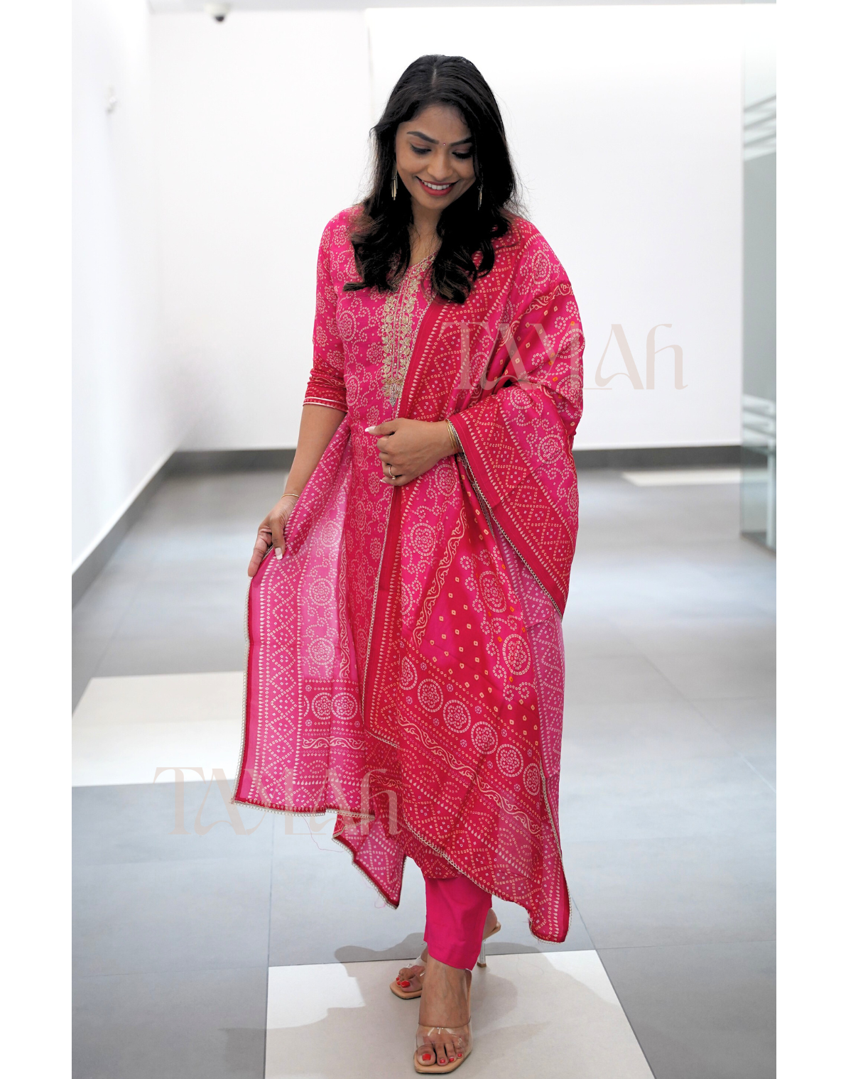 Bandhej Printed Muslin Suit Set