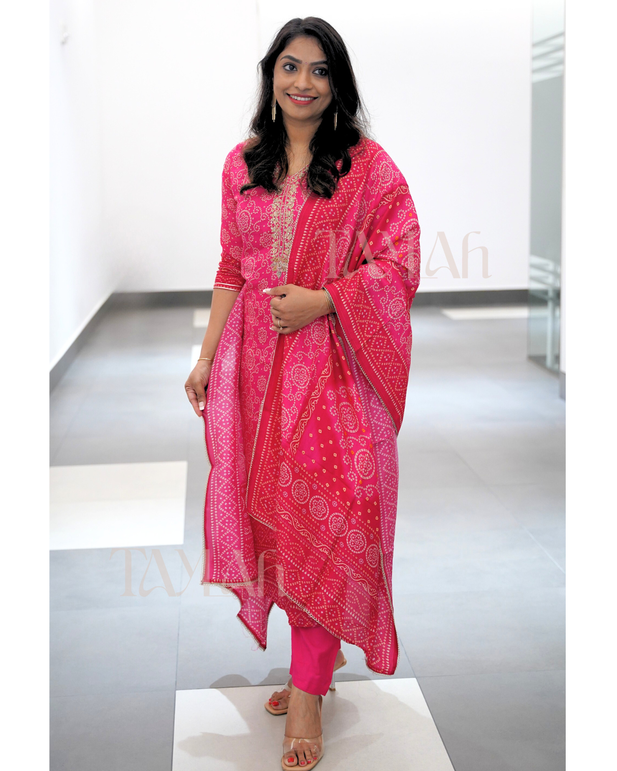 Bandhej Printed Muslin Suit Set