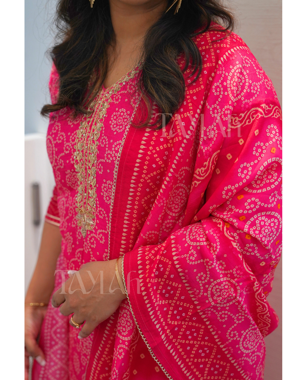 Bandhej Printed Muslin Suit Set