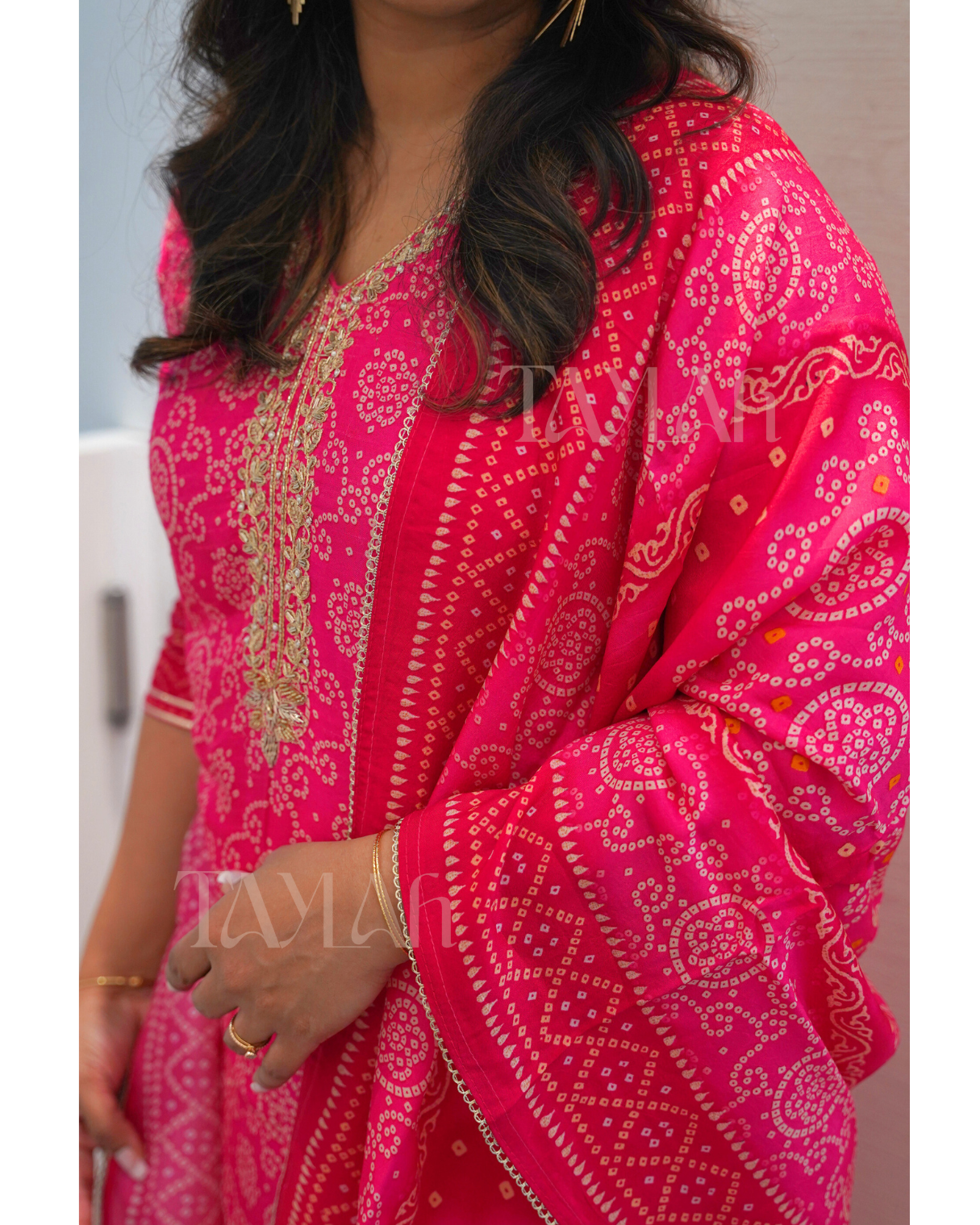 Bandhej Printed Muslin Suit Set