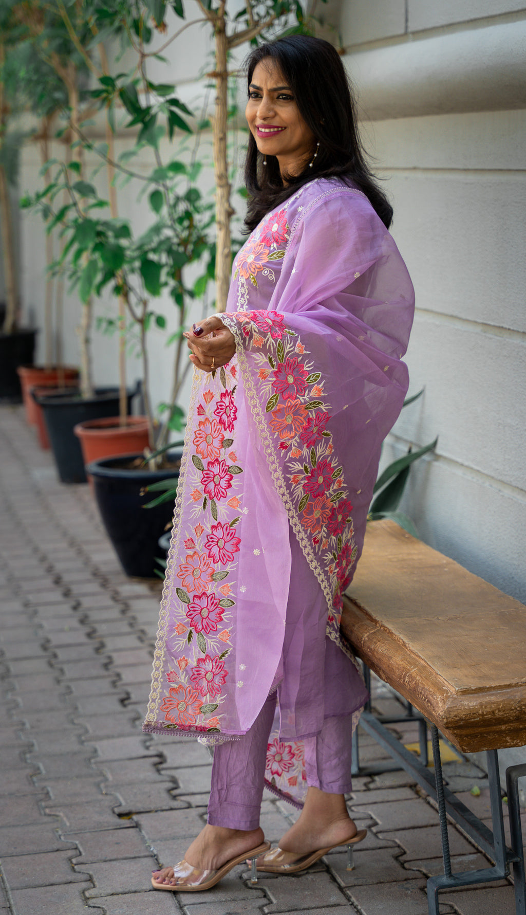 Liliac- Organza Silk Suit Set