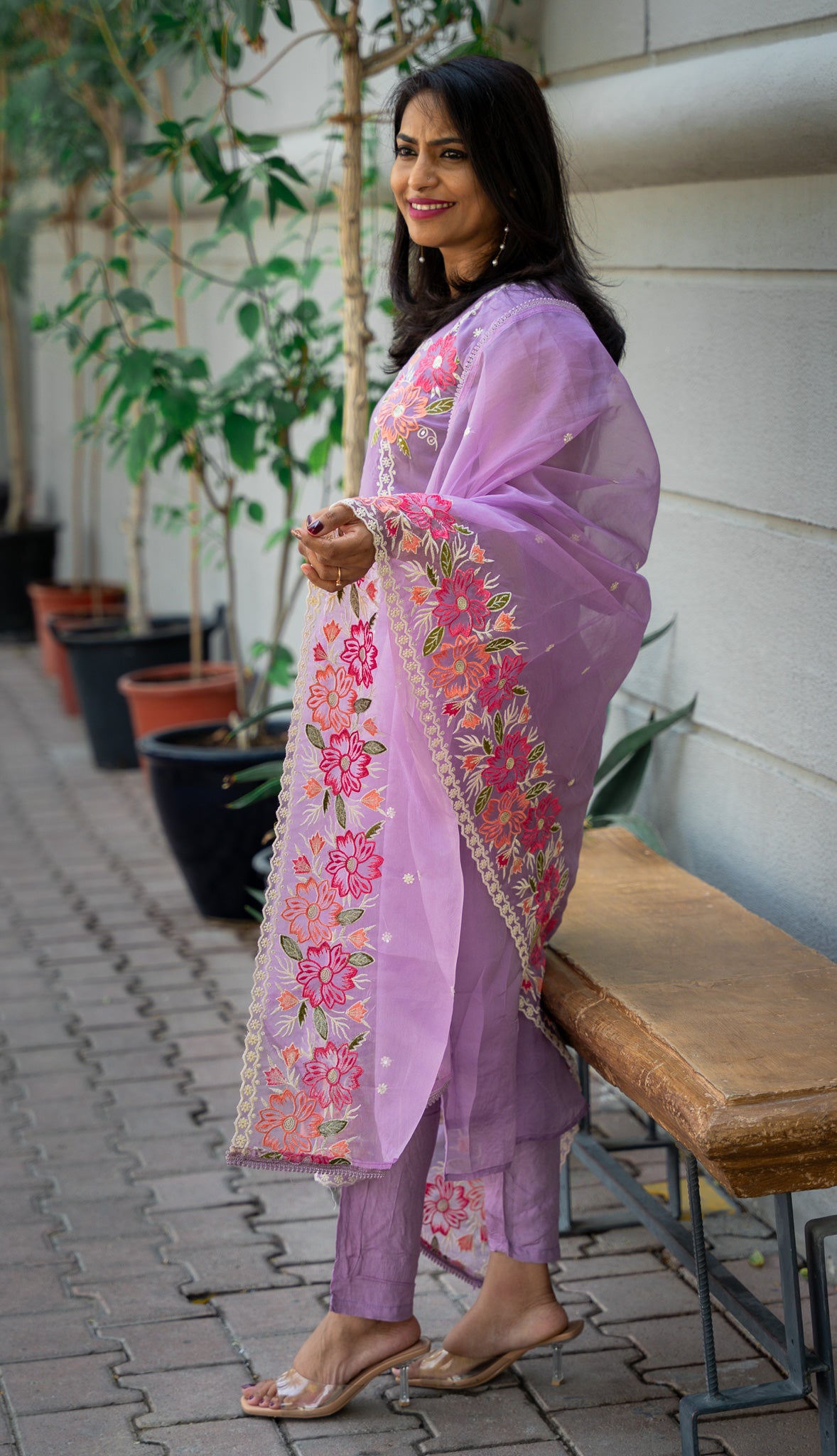 Liliac- Organza Silk Suit Set