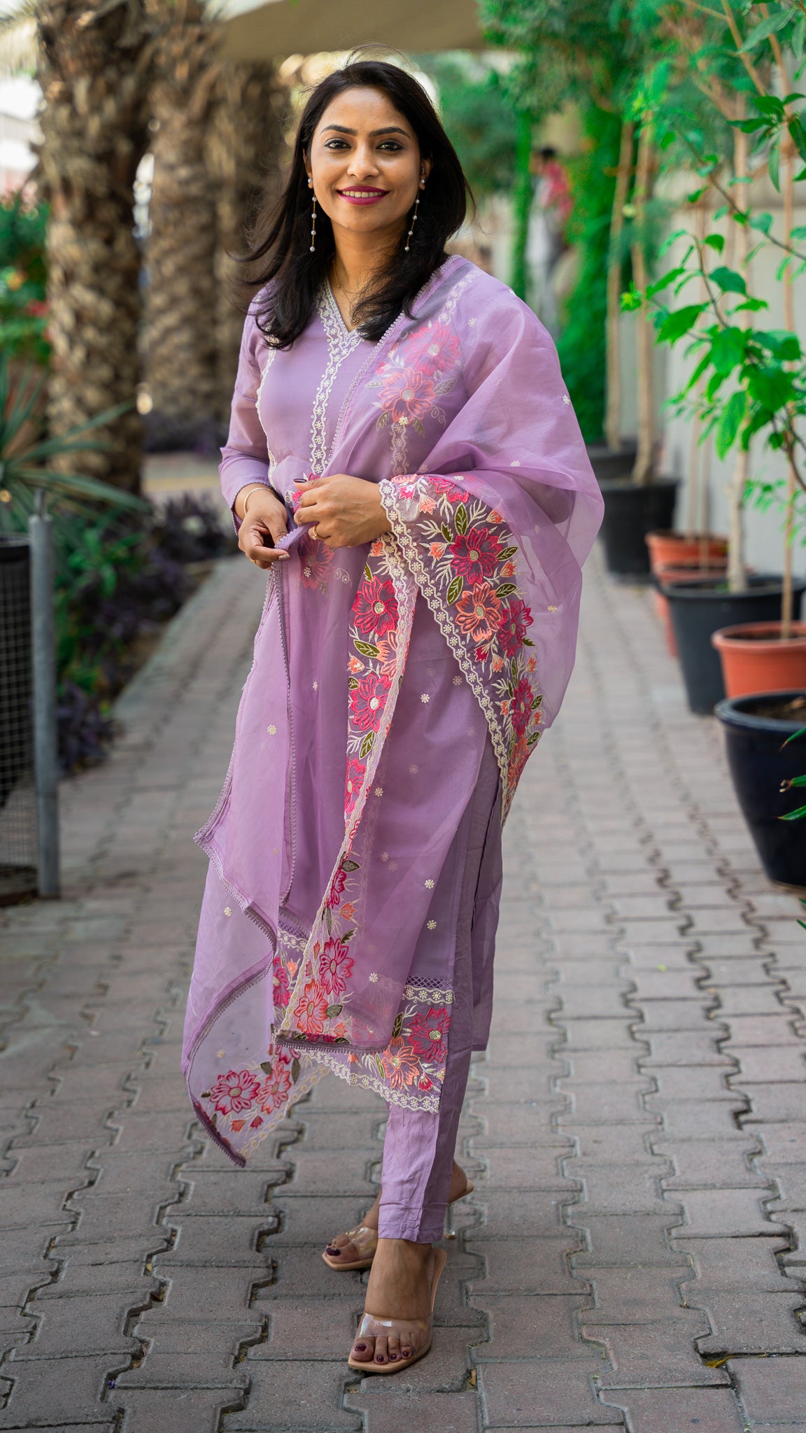 Liliac- Organza Silk Suit Set