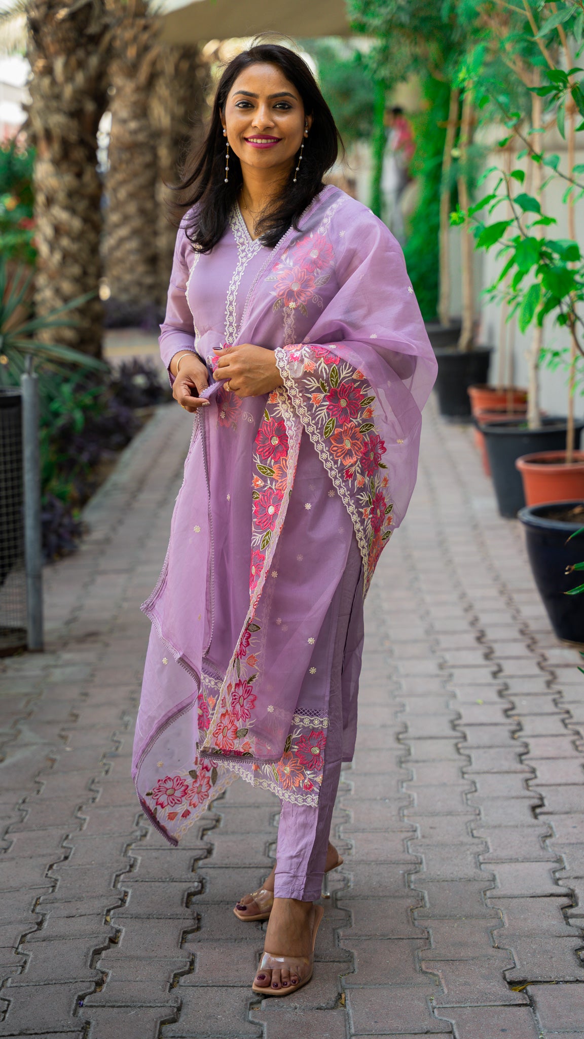 Liliac- Organza Silk Suit Set