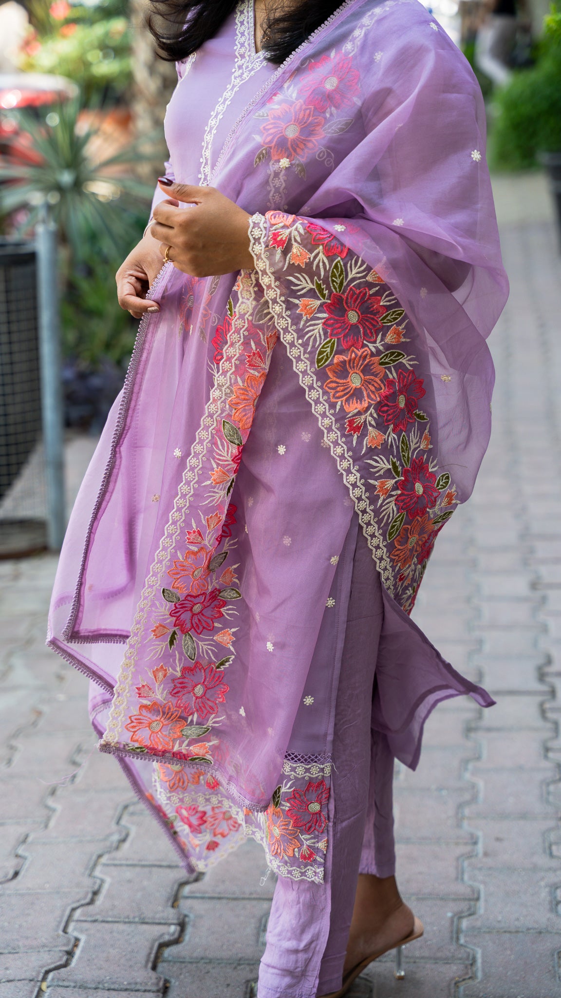 Liliac- Organza Silk Suit Set