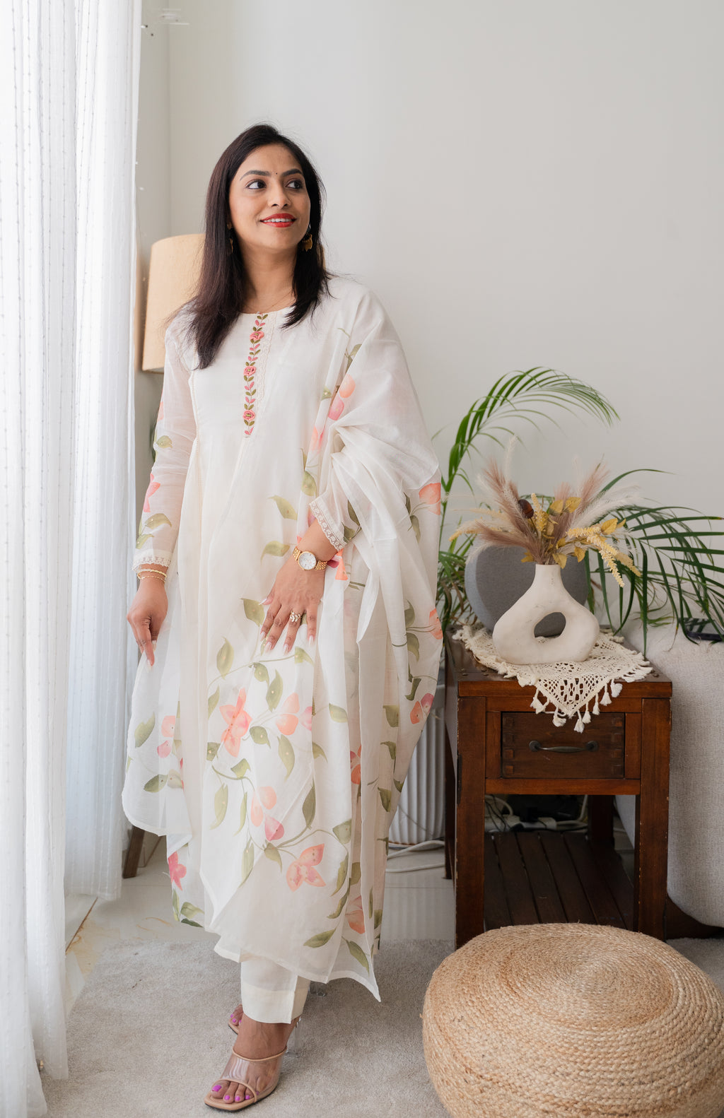 Mul-Flower Handpaint Suit Set