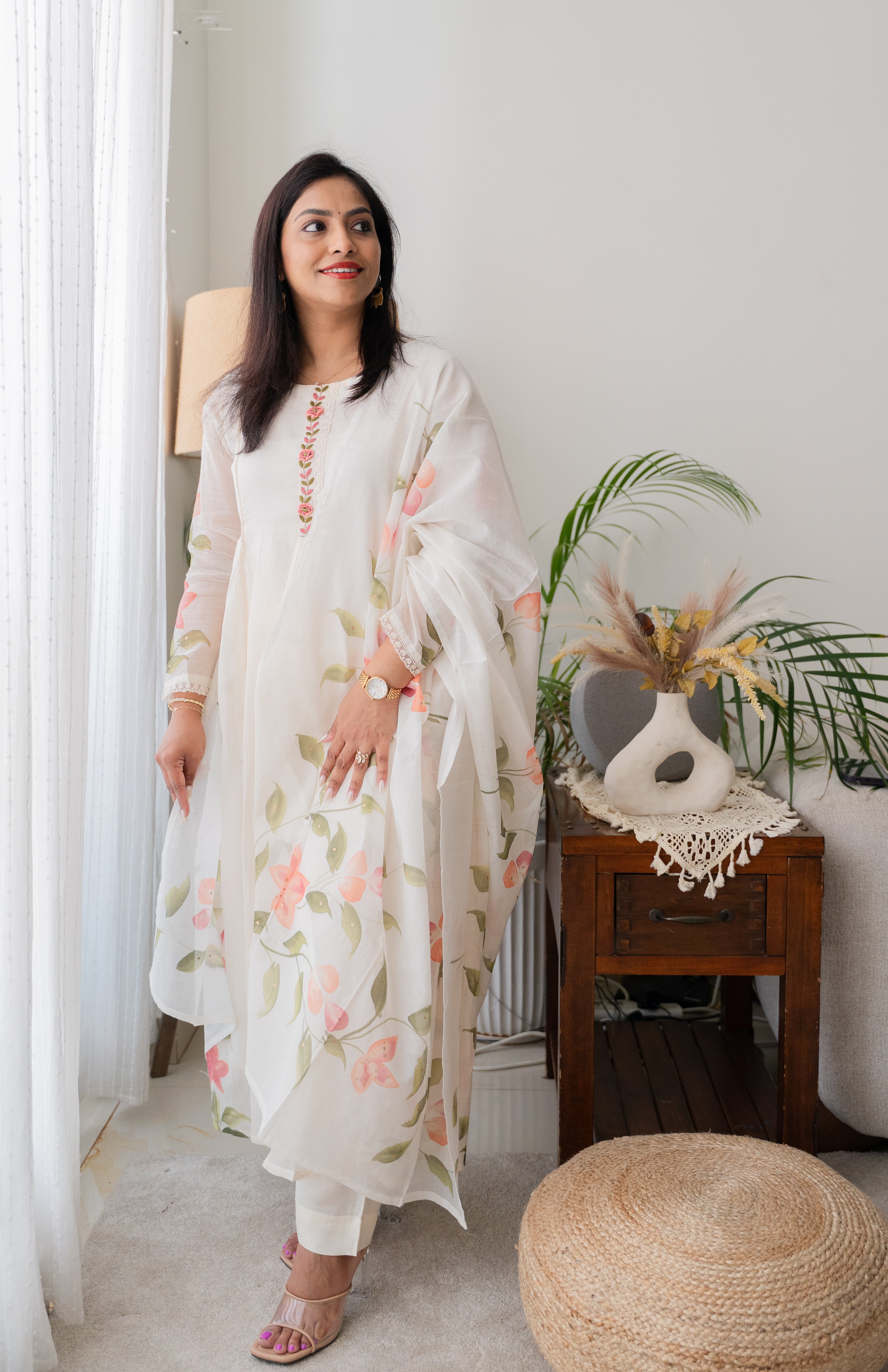 Mul-Flower Handpaint Suit Set