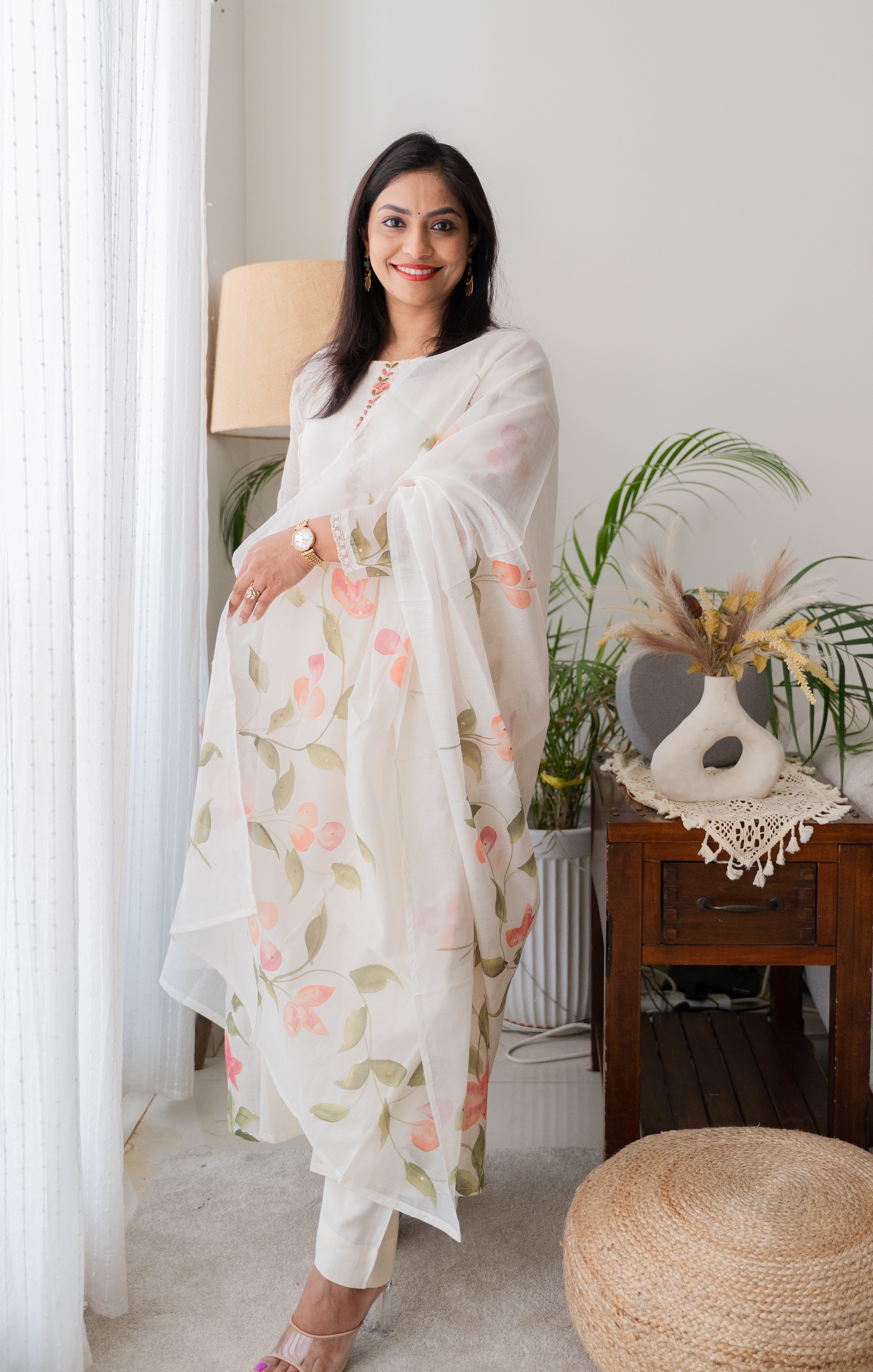 Mul-Flower Handpaint Suit Set